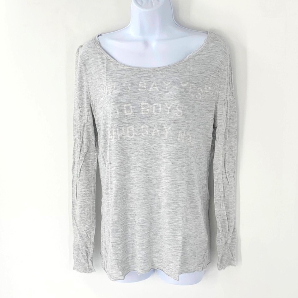 Zoe Karssen Womens Top Girls Say Yes Long Sleeve T Shirt Size M